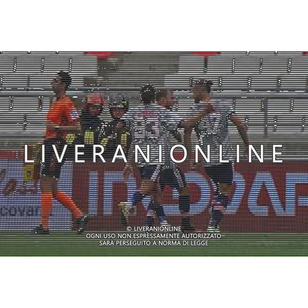 TVEM George Puscas of SSC Bari celebrates after scoring a goal with teammates during the Italian Serie B match between SSC Bari vs Pisa on April 20, 2024 at the San Nicola stadium in Bari, Italy. Photo by Emmanuele Mastrodonato/agenzia Aldo Liverani sas/ AGENZIA ALDO LIVERANI SAS