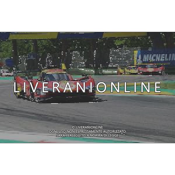 IMOLA 21 04 2024 AUTODROMO ENZO E DINO FERRARI "WEC 6 ORE DI IMOLA" NELLA FOTO FERRARI 499P DI ANTONIO FUOCO FERRARI 499P DI ANTONIO GIOVINAZZI E FERRARI 499P DI ROBERT KUBICA ©SANNA / AGENZIA ALDO LIVERANI SAS