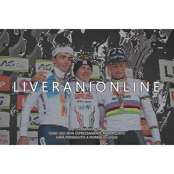 21-04-2024 Liege - Bastogne - Liege; 2024, Uae Team Emirates; 2024, Dsm - Firmenich Postnl; 2024, Alpecin - Deceuninck; Pogacar, Tadej; Bardet, Romain; Van Der Poel, Mathieu; Liegi; ©SIROTTI / AGENZIA ALDO LIVERANI SAS
