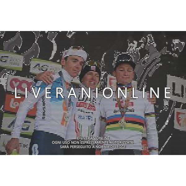 21-04-2024 Liege - Bastogne - Liege; 2024, Uae Team Emirates; 2024, Dsm - Firmenich Postnl; 2024, Alpecin - Deceuninck; Pogacar, Tadej; Bardet, Romain; Van Der Poel, Mathieu; Liegi; ©SIROTTI / AGENZIA ALDO LIVERANI SAS