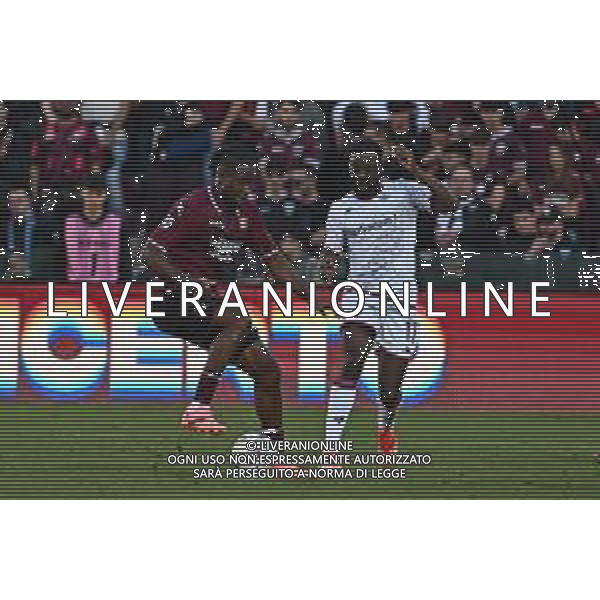 Salernitana vs Fiorentina - Campionato di calcio Serie A 2023/2024 - Stadio Arechi. Nella foto: Junior Sambia e Jonathan Ikoné FOTO ANDREA ROSITO-AG ALDO LIVERANI SAS
