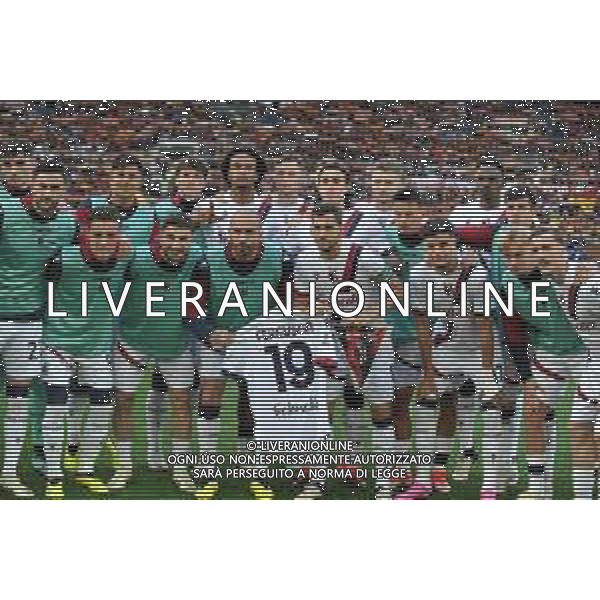 Roma vs Bologna - Campionato Serie A TIM - 33 giornata - Stadio Olimpico - Roma 22-04-2024 nella foto La formazione del Bologna posa con la maglia di Ferguson ©Federico Gaetano / AGENZIA ALDO LIVERANI SAS
