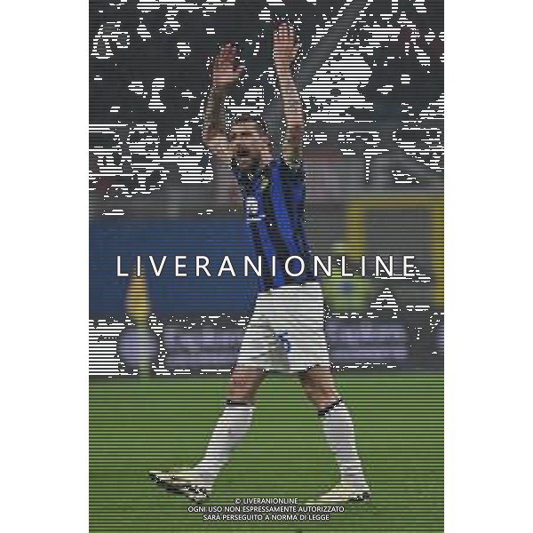 Milan vs Inter nella foto Francesco Acerbi (Inter) esulta dopo il gol dell\'1 a 0 Milano 22-04-2024 Stadio Giuseppe Meazza - San Siro Campionato Serie A TIM - 33a giornata foto Roberto Garavaglia/Agenzia Aldo Liverani sas / AGENZIA ALDO LIVERANI SAS