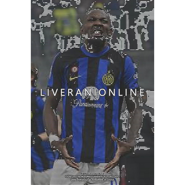 Milan vs Inter nella foto Marcus Thuram (Inter) esulta dopo il gol del 2 a 0 Milano 22-04-2024 Stadio Giuseppe Meazza - San Siro Campionato Serie A TIM - 33a giornata foto Roberto Garavaglia/Agenzia Aldo Liverani sas / AGENZIA ALDO LIVERANI SAS