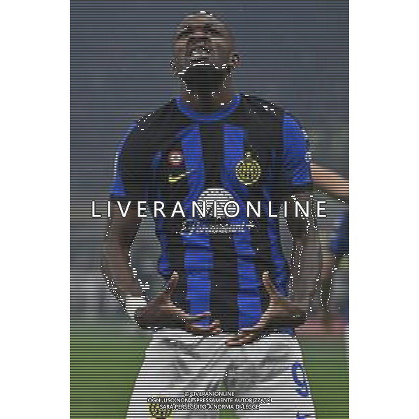 Milan vs Inter nella foto Marcus Thuram (Inter) esulta dopo il gol del 2 a 0 Milano 22-04-2024 Stadio Giuseppe Meazza - San Siro Campionato Serie A TIM - 33a giornata foto Roberto Garavaglia/Agenzia Aldo Liverani sas / AGENZIA ALDO LIVERANI SAS