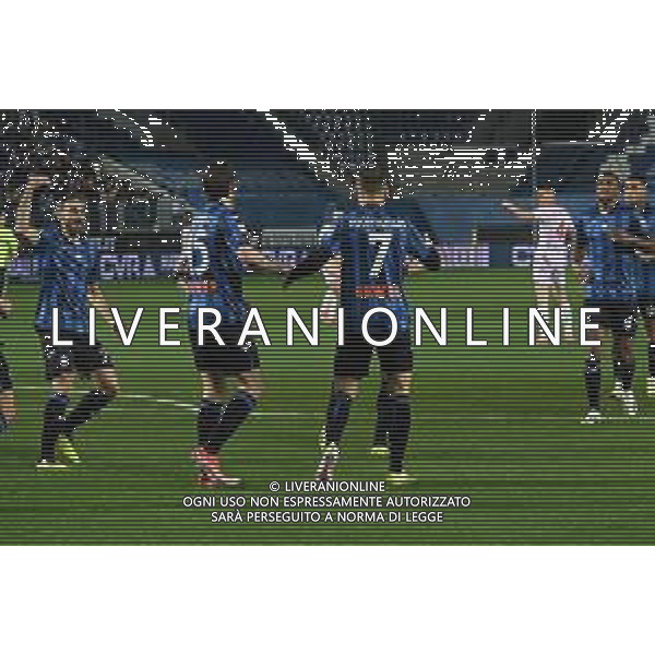 TVRG Atalanta vs Fiorentina nella foto esultanza Atalanta dopo il gol dell\'1 a 0 Bergamo 24-04-2024 Gewiss Stadium Coppa Italia Frecciarossa - semifinale gara di ritorno foto Roberto Garavaglia/Agenzia Aldo Liverani sas/ AGENZIA ALDO LIVERANI SAS