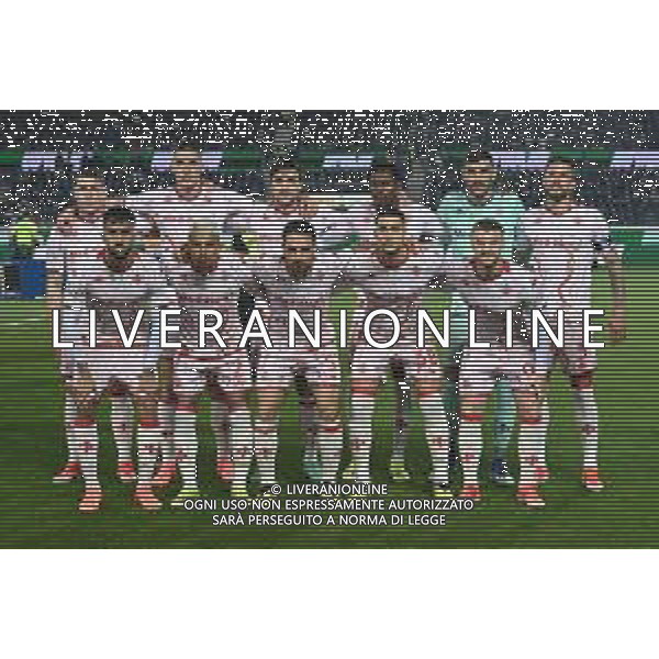 TVRG Atalanta vs Fiorentina nella foto formazione Fiorentina, in poiedi da SX Andrea Belotti, Nikola Milenkovic, Luca Ranieri, Christian Kouamè, Pietro Terracciano e Cristiano Biraghi; in basso da SX Nicolas Gonzalez, Domilson Cordeiro dos Santos Dodò, Giacomo Bonaventura, Rolando Mandragora e Lucas Beltran Bergamo 24-04-2024 Gewiss Stadium Coppa Italia Frecciarossa - semifinale gara di ritorno foto Roberto Garavaglia/Agenzia Aldo Liverani sas/ AGENZIA ALDO LIVERANI SAS