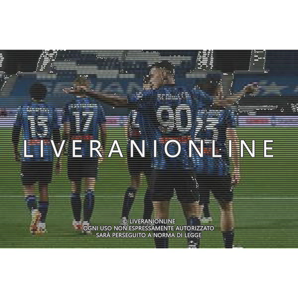 TVRG Atalanta vs Fiorentina nella foto Gianluca Scamacca (Atalanta) esulta dopo il gol del 2 a 0 ma la rete viene annullata con l\'aiuto del VAR Bergamo 24-04-2024 Gewiss Stadium Coppa Italia Frecciarossa - semifinale gara di ritorno foto Roberto Garavaglia/Agenzia Aldo Liverani sas/ AGENZIA ALDO LIVERANI SAS