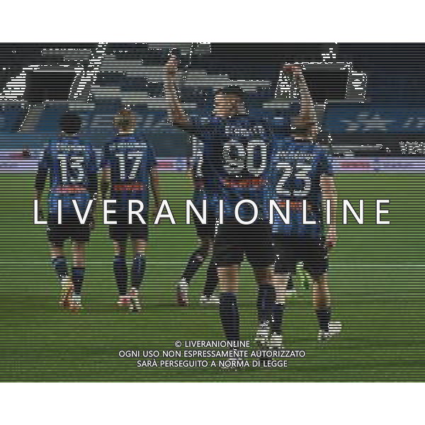TVRG Atalanta vs Fiorentina nella foto Gianluca Scamacca (Atalanta) esulta dopo il gol del 2 a 0 ma la rete viene annullata con l\'aiuto del VAR Bergamo 24-04-2024 Gewiss Stadium Coppa Italia Frecciarossa - semifinale gara di ritorno foto Roberto Garavaglia/Agenzia Aldo Liverani sas/ AGENZIA ALDO LIVERANI SAS