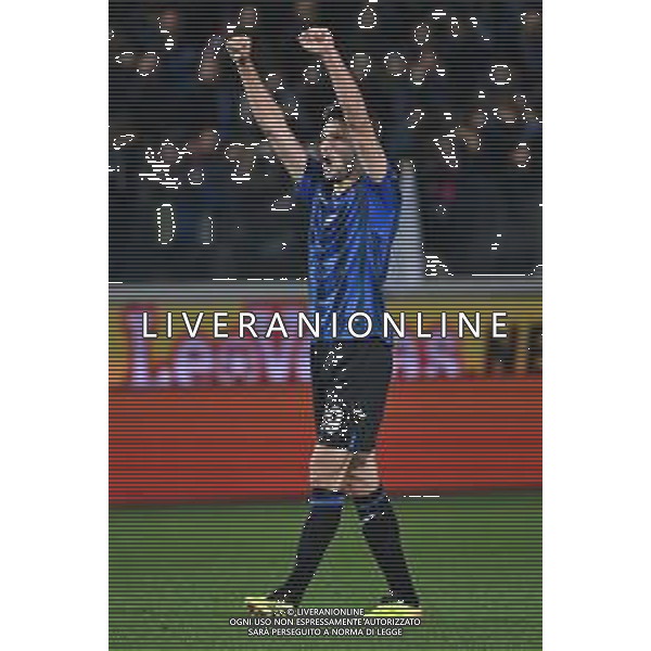 TVRG Atalanta vs Fiorentina nella foto Berat Djimsiti (Atalanta) esultanza a fine partita Bergamo 24-04-2024 Gewiss Stadium Coppa Italia Frecciarossa - semifinale gara di ritorno foto Roberto Garavaglia/Agenzia Aldo Liverani sas/ AGENZIA ALDO LIVERANI SAS