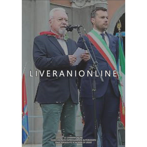 IMOLA 25 04 2024 25 APRILE ANNIVERSARIO DELLA LIBERAZIONE D\'ITALIA NELLA FOTO PRESIDENTE ANPI IMOLA GABRIO SALIERI E SINDACO DI IMOLA MARCO PANIERI ©SANNA / AGENZIA ALDO LIVERANI SAS