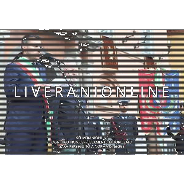 IMOLA 25 04 2024 25 APRILE ANNIVERSARIO DELLA LIBERAZIONE D\'ITALIA NELLA FOTO SINDACO MARCO PANIERI E GABRIO SALIERI IN PIAZZA MATTEOTTI ©SANNA / AGENZIA ALDO LIVERANI SAS
