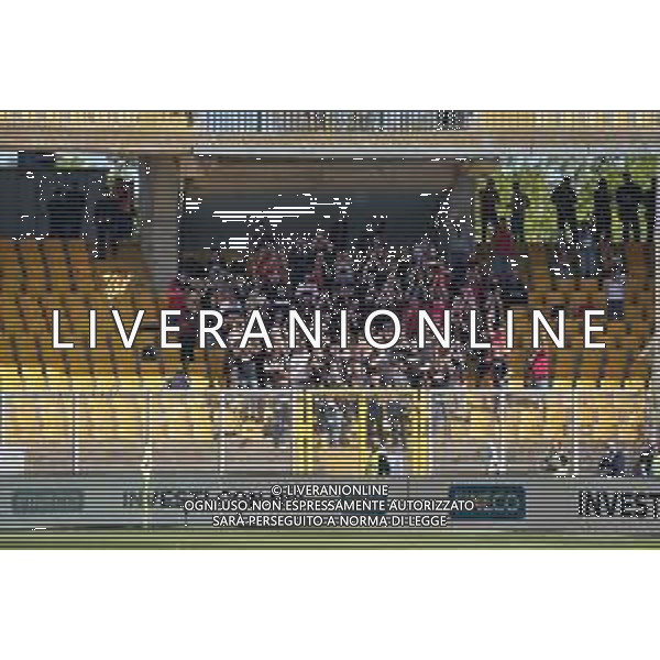 TVEM Supporters of AC Monza during the Italian soccer Serie A match US Lecce vs Monza on April 27, 2024 at Via del Mare Stadium in Lecce, Italy. Photo Emmanuele Mastrodonato/agenzia Liverani/ AGENZIA ALDO LIVERANI SAS