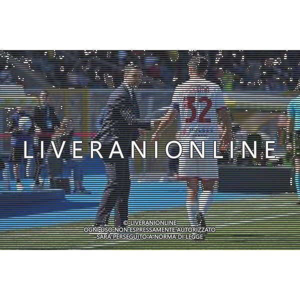 TVEM coach Raffaele Palladino of AC Monza and Matteo Pessina of AC Monza during the Italian soccer Serie A match US Lecce vs Monza on April 27, 2024 at Via del Mare Stadium in Lecce, Italy. Photo Emmanuele Mastrodonato/agenzia Liverani/ AGENZIA ALDO LIVERANI SAS