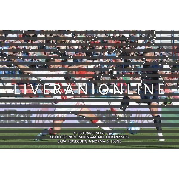 Cosenza vs Bari - Campionato di calcio Serie BKT 2023/2024 - Stadio San Vito-Gigi Marulla Nella foto: Giacomo Ricci e Gennaro Tutino Andrea Rosito / AGENZIA ALDO LIVERANI SAS