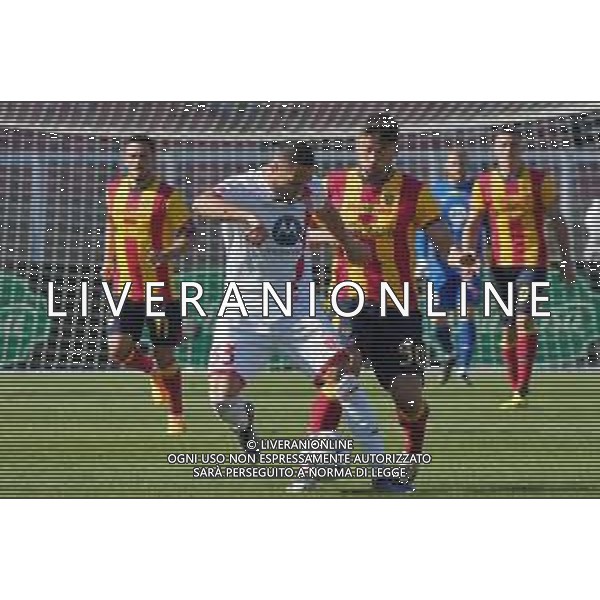 TVEM Danilo D\'Ambrosio of AC Monza in action against Santiago Pierotti of US Lecce during the Italian soccer Serie A match US Lecce vs Monza on April 27, 2024 at Via del Mare Stadium in Lecce, Italy. Photo Emmanuele Mastrodonato/agenzia Liverani