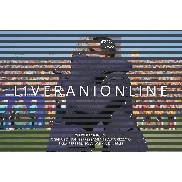 TVEM coach Luca Gotti of US Lecce and coach Raffaele Palladino of AC Monza during the Italian soccer Serie A match US Lecce vs Monza on April 27, 2024 at Via del Mare Stadium in Lecce, Italy. Photo Emmanuele Mastrodonato/agenzia Liverani
