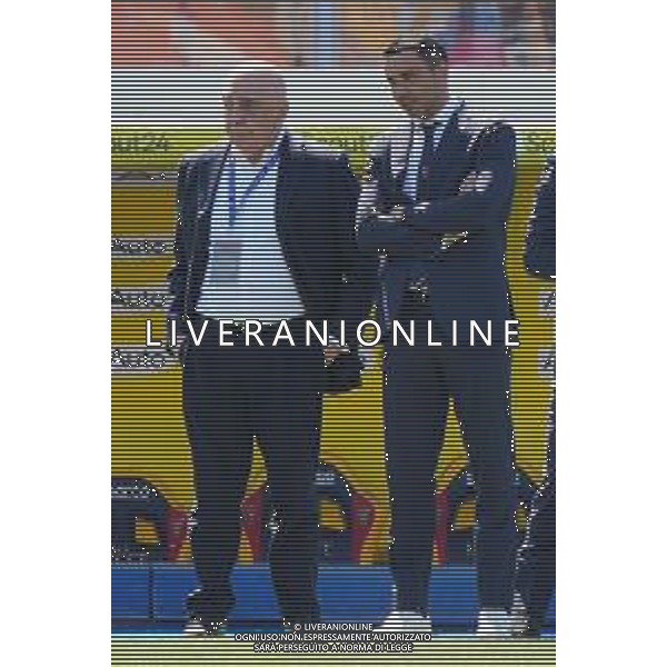 TVEM Adriano Galliani Ceo of Monza and coach Raffaele Palladino of AC Monza during the Italian soccer Serie A match US Lecce vs Monza on April 27, 2024 at Via del Mare Stadium in Lecce, Italy. Photo Emmanuele Mastrodonato/agenzia Liverani / AGENZIA ALDO LIVERANI SAS