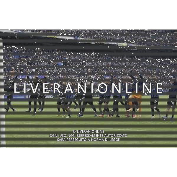 FESTEGGIAMENTI INTER A FINE GARA PER LA VITTORIA DEL 20mo SCUDETTO, STADIO MEAZZA SAN SIRO MILANO -INTER vs TORINO 34a Giornata Campionato calcio Serie A Tim 28.04.2024 ©PAOLO GIAMPIETRI / AGENZIA ALDO LIVERANI SAS
