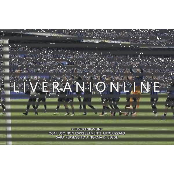 FESTEGGIAMENTI INTER A FINE GARA PER LA VITTORIA DEL 20mo SCUDETTO, STADIO MEAZZA SAN SIRO MILANO -INTER vs TORINO 34a Giornata Campionato calcio Serie A Tim 28.04.2024 ©PAOLO GIAMPIETRI / AGENZIA ALDO LIVERANI SAS