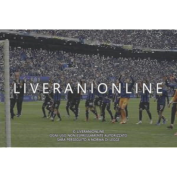 FESTEGGIAMENTI INTER A FINE GARA PER LA VITTORIA DEL 20mo SCUDETTO, STADIO MEAZZA SAN SIRO MILANO -INTER vs TORINO 34a Giornata Campionato calcio Serie A Tim 28.04.2024 ©PAOLO GIAMPIETRI / AGENZIA ALDO LIVERANI SAS