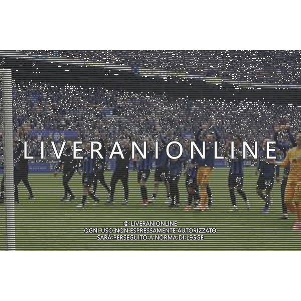 FESTEGGIAMENTI INTER A FINE GARA PER LA VITTORIA DEL 20mo SCUDETTO, STADIO MEAZZA SAN SIRO MILANO -INTER vs TORINO 34a Giornata Campionato calcio Serie A Tim 28.04.2024 ©PAOLO GIAMPIETRI / AGENZIA ALDO LIVERANI SAS