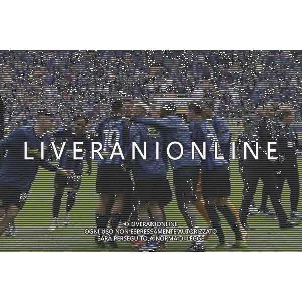 FESTEGGIAMENTI INTER A FINE GARA PER LA VITTORIA DEL 20mo SCUDETTO, STADIO MEAZZA SAN SIRO MILANO -INTER vs TORINO 34a Giornata Campionato calcio Serie A Tim 28.04.2024 ©PAOLO GIAMPIETRI / AGENZIA ALDO LIVERANI SAS