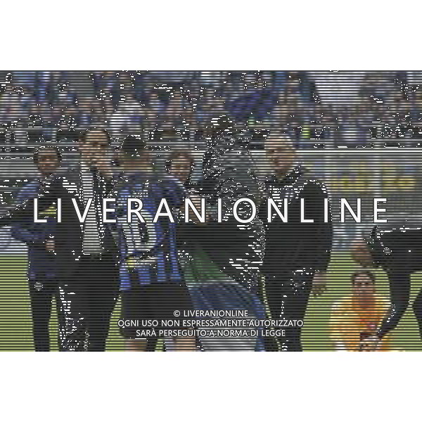 Simone Inzaghi, Marcus Thuram e Lautaro Martinez - FESTEGGIAMENTI INTER A FINE GARA PER LA VITTORIA DEL 20mo SCUDETTO, STADIO MEAZZA SAN SIRO MILANO -INTER vs TORINO 34a Giornata Campionato calcio Serie A Tim 28.04.2024 ©PAOLO GIAMPIETRI / AGENZIA ALDO LIVERANI SAS