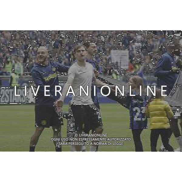 Nicolo\' Barella e Federico Dimarco - FESTEGGIAMENTI INTER A FINE GARA PER LA VITTORIA DEL 20mo SCUDETTO, STADIO MEAZZA SAN SIRO MILANO -INTER vs TORINO 34a Giornata Campionato calcio Serie A Tim 28.04.2024 ©PAOLO GIAMPIETRI / AGENZIA ALDO LIVERANI SAS