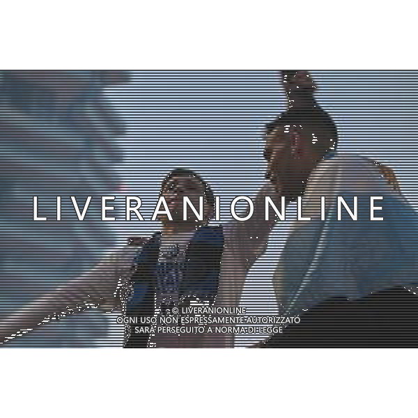 Nicolo\' Barella e Lautaro Martinez - Inter vs Torino nella foto tifosi Inter salutano l’arrivo del bus prima della partita Milan 28-04-2024 Viale della Liberazione Campionato Serie A TIM - 34a giornata foto Tiziano Ballabio/Agenzia Aldo Liverani sas / AGENZIA ALDO LIVERANI SAS -FESTEGGIAMENTI DEI TIFOSI INTER PER LA VITTORIA DEL 20mo SCUDETTO, MILANO 28.04.2024