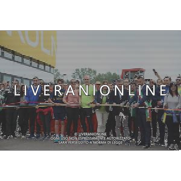 IMOLA 01 05 2024 AUTODROMO ENZO E DINO FERRARI 30∞ ANNIVERSARIO DALLA MORTE DI AYRTON SENNA PILOTA FORMULA 1 A IMOLA NELLA FOTO TAGLIO DEL NASTRO PER L\'INIZIO DELLA GIORNATA E UNA CAMMINATA VERSO IL POSTO DEL INCIDENTE DI AYRTON SENNA ©SANNA / AGENZIA ALDO LIVERANI SAS
