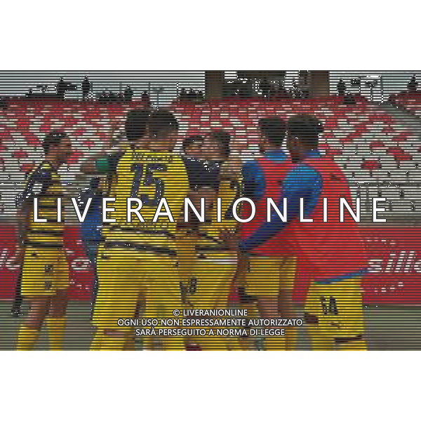 TVEM Ange-Yoan Bonny of Parma Calcio celebrates after scoring a goal with teammates during the Italian Serie B match SSC Bari vs Parma on May 01, 2024 at the San Nicola stadium in Bari, Italy. Photo by Emmanuele Mastrodonato/agenzia Aldo Liverani sas/ AGENZIA ALDO LIVERANI SAS