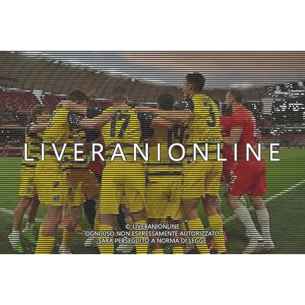 Players of Parma Calcio celebrates the victory during the Italian Serie B match SSC Bari vs Parma on May 01, 2024 at the San Nicola stadium in Bari, Italy. Photo by Emmanuele Mastrodonato/agenzia Aldo Liverani sas/ AGENZIA ALDO LIVERANI SAS