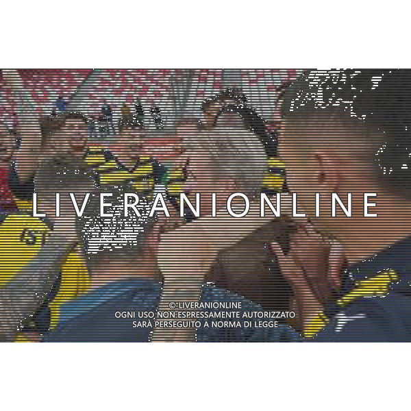 Players of Parma Calcio and Parma Calcio president Kyle Krause celebrates the victory during the Italian Serie B match SSC Bari vs Parma on May 01, 2024 at the San Nicola stadium in Bari, Italy. Photo by Emmanuele Mastrodonato/agenzia Aldo Liverani sas/ AGENZIA ALDO LIVERANI SAS