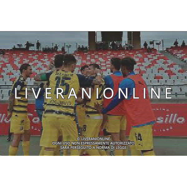 TVEM Players of Parma Calcio celebrates after scoring a goal during the Italian Serie B match SSC Bari vs Parma on May 01, 2024 at the San Nicola stadium in Bari, Italy. Photo by Emmanuele Mastrodonato/agenzia Aldo Liverani sas / AGENZIA ALDO LIVERANI SAS