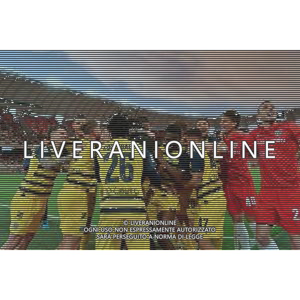 TVEM The Parma Calcio players are celebrating their mathematical promotion to Serie A at the end of the Serie B match on the SSC Bari field in Bari, Italy, on May 1, 2024. Photo by Emmanuele Mastrodonato/agenzia Aldo Liverani sas / AGENZIA ALDO LIVERANI SAS