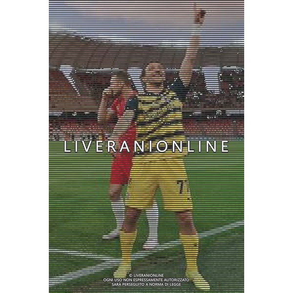 TVEM Gianluca Di Chiara of Parma Calcio are celebrating their mathematical promotion to Serie A at the end of the Serie B match on the SSC Bari field in Bari, Italy, on May 1, 2024. Photo by Emmanuele Mastrodonato/agenzia Aldo Liverani sas / AGENZIA ALDO LIVERANI SAS