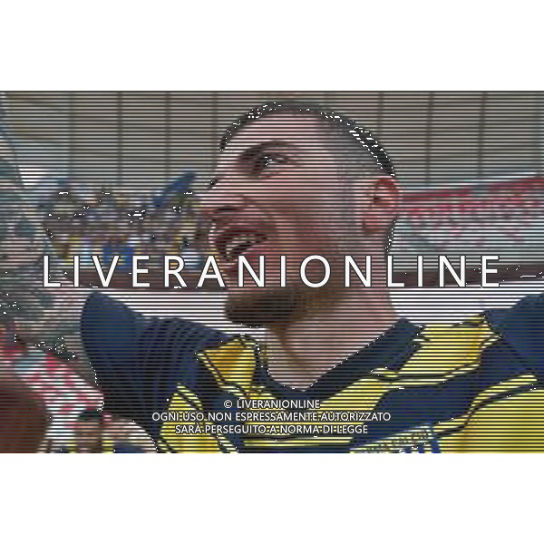 TVEM Valentin Mihaila of Parma Calcio are celebrating their mathematical promotion to Serie A at the end of the Serie B match on the SSC Bari field in Bari, Italy, on May 1, 2024. Photo by Emmanuele Mastrodonato/agenzia Aldo Liverani sas / AGENZIA ALDO LIVERANI SAS