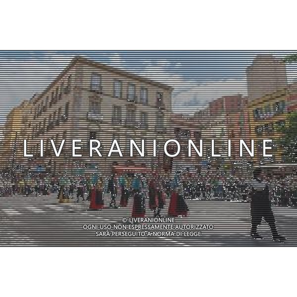 1-5-2024. 368° festa Sant\'Efisio Martire, Cagliari. Efisio viene venerato a Cagliari, nella chiesa stampacina a lui intitolata, e in particolare a Pula, nella chiesetta romanica costruita sulla spiaggia di Nora dove, secondo la tradizione, il santo subì il martirio per decapitazione. Festeggiamenti in onore di sant\'Efisio si tengono principalmente due volte all\'anno: il 15 gennaio, giorno in cui la Chiesa cattolica ne ha fissato sul calendario la Memoria Liturgica, ed il 1º maggio, la festa grande, quando la statua del santo viene portata in processione fino a Nora per sciogliere un voto fattogli dalla municipalità nel 1656 affinché liberasse Cagliari dalla peste. Foto Salvatore Moi/Agenzia Aldo Liverani s.as. ©MOI SALVATORE / AGENZIA ALDO LIVERANI SAS