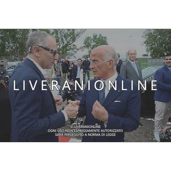 IMOLA 01 05 2024 COMMEORAZIONE 30∞ANNIVERSARIO DALLA MORTE DI AYRTON SENNA NELLA FOTO STEFANO DOMENICALI PRESIDENTE FORMULA 1 CON ANGELO STICCHI DAMIANI PRESIDENTE ACI ©SANNA / AGENZIA ALDO LIVERANI SAS
