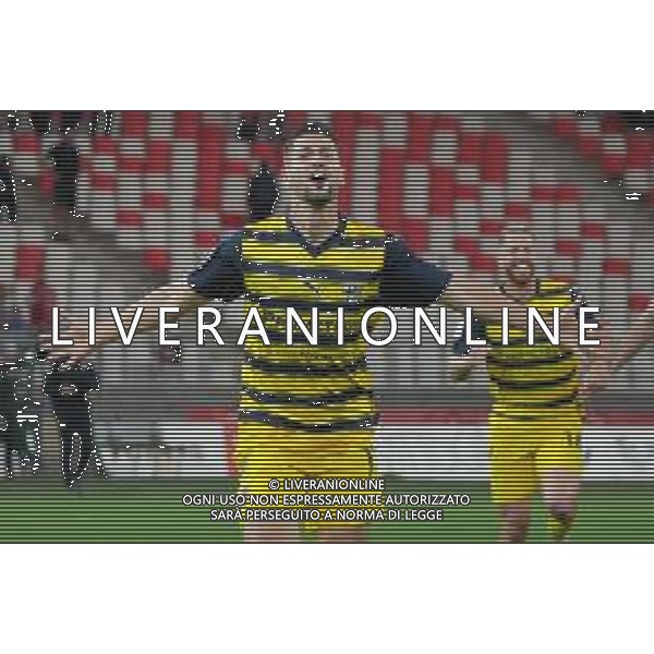 TVEM Antonio-Mirko Čolak of Parma Calcio are celebrating their mathematical promotion to Serie A at the end of the Serie B match on the SSC Bari field in Bari, Italy, on May 1, 2024. Photo by Emmanuele Mastrodonato/agenzia Aldo Liverani sas / AGENZIA ALDO LIVERANI SAS