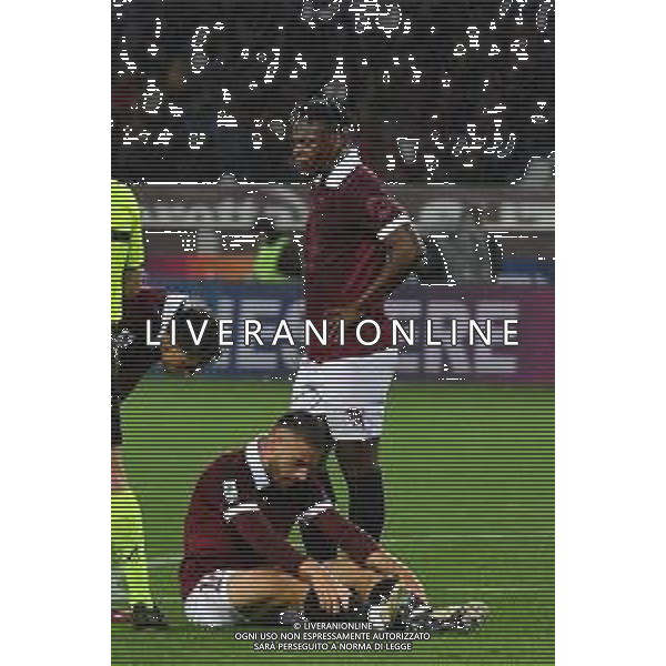 TVAF-Torino 03.05.2024 Stadio Grande Torino Alessandro Falzone/Ag. Aldo Liverani sas Torino vs Bologna Campionato Calcio Serie A TIM 2023/2024 35a giornata Nella foto: nikola vlasic a terra infortunato e duvan zapata ©Falzone / AGENZIA ALDO LIVERANI SAS