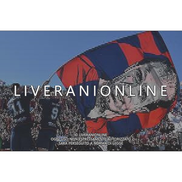 Cosenza vs Spezia Campionato di calcio Serie BKT 2023/2024 - Stadio San Vito-Gigi Marulla Nella foto: D\'Orazio e Tutino con la bandiera di Tutino ©Andrea Rosito / AGENZIA ALDO LIVERANI SAS
