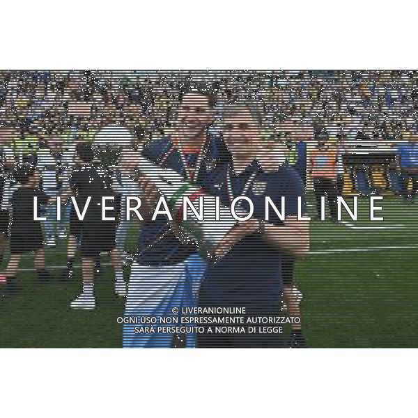 TVRG Parma vs Cremonese nella foto Leandro Chichizola (Parma) e Fabio Pecchia allenatore Parma Parma 05-05-2024 Stadio Ennio Tardini Campionato Serie BKT - 37a giornata foto Roberto Garavaglia/Agenzia Aldo Liverani sas/AGENZIA ALDO LIVERANI SAS