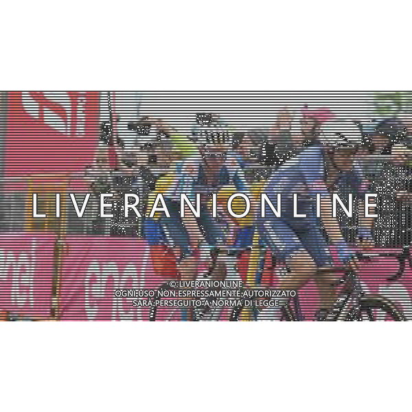 05-05-2024 Giro D\'italia; Tappa 02 San Francesco Al Campo - Oropa; 2024, Alpecin - Deceuninck; 2024, Dsm - Firmenich Postnl; Conci, Nicola; Bardet, Romain; Oropa; ©SIROTTI / AGENZIA ALDO LIVERANI SAS