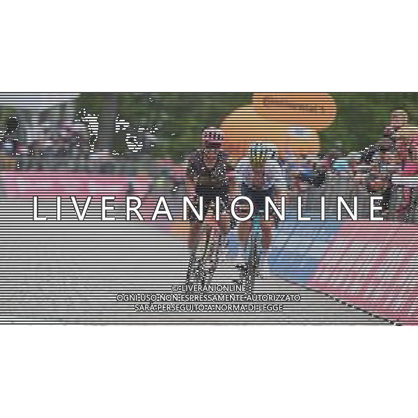05-05-2024 Giro D\'italia; Tappa 02 San Francesco Al Campo - Oropa; 2024, Ef Education - Easypost; 2024, Astana Qazaqstan; Chaves Rubio, Johan Estaban; Lutsenko, Alexey; Oropa; ©SIROTTI / AGENZIA ALDO LIVERANI SAS