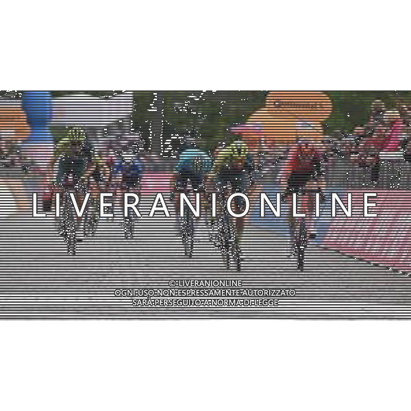 05-05-2024 Giro D\'italia; Tappa 02 San Francesco Al Campo - Oropa; 2024, Bora - Hansgrohe; 2024, Ineos Grenadiers; Martinez Poveda, Daniel Felipe; Geraint, Thomas; Lipowitz, Florian; Oropa; ©SIROTTI / AGENZIA ALDO LIVERANI SAS
