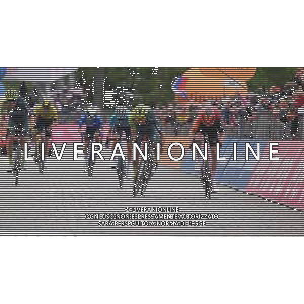05-05-2024 Giro D\'italia; Tappa 02 San Francesco Al Campo - Oropa; 2024, Bora - Hansgrohe; 2024, Ineos Grenadiers; Martinez Poveda, Daniel Felipe; Geraint, Thomas; Lipowitz, Florian; Oropa; ©SIROTTI / AGENZIA ALDO LIVERANI SAS