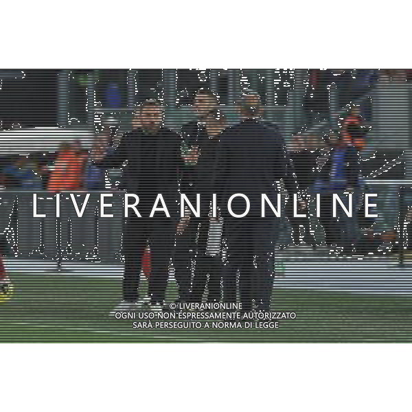 Roma vs Juventus - Campionato Serie A TIM - 35 giornata - Stadio Olimpico - Roma 05-05-2024 nella foto Discussione tra daniele De Rossi e Allegri massimiliano ©Federico Gaetano / AGENZIA ALDO LIVERANI SAS