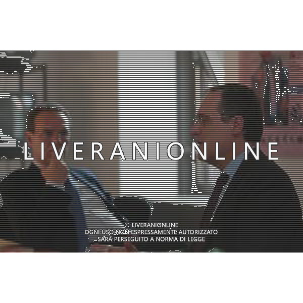 21-04-2005 MILANO REDAZIOE DELLA GAZZETTA DELLO SPORT OSPITE IL PRESIDENTE DELLA LAZIO CALCIO CLAUDIO LOTITO MELLA FOTO CLAUDIO LOTITO CON IL DIRETTORE DELLA GAZZETTA DELLO SPORT ANTONIO DI ROSA AG ALDO LIVERANI SAS